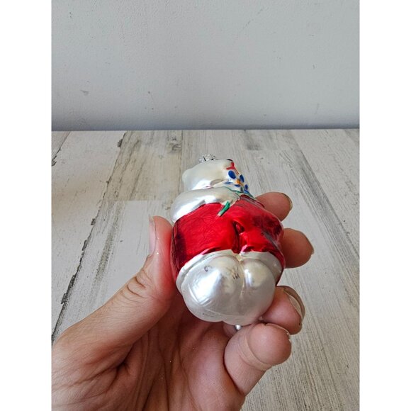 Vintage Poland bear Daisy glass ornament overalls Xmas tree - Picture 7 of 7